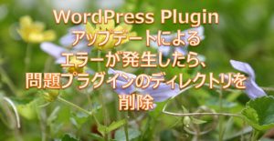 WordPress Pluginアップデートによるエラーが発生したら、問題プラグインのディレクトリを削除