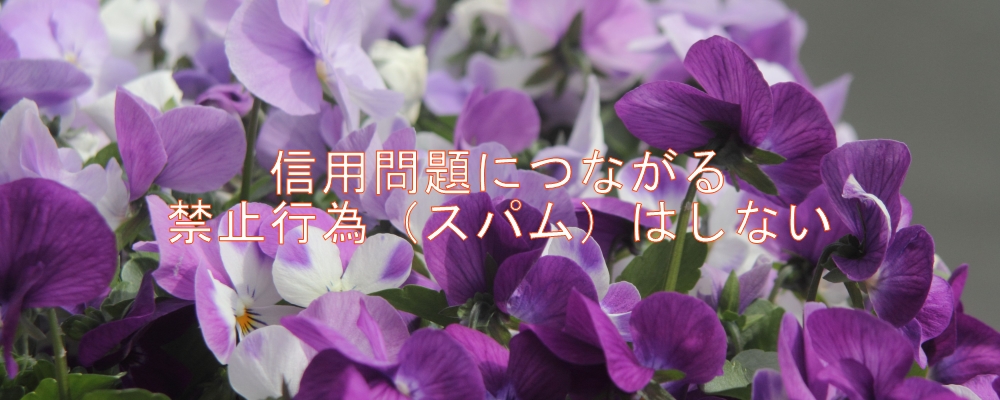 信用問題につながる禁止行為（スパム）はしない